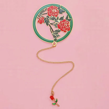 Exquisite Flower Enamel Metal Bookmark