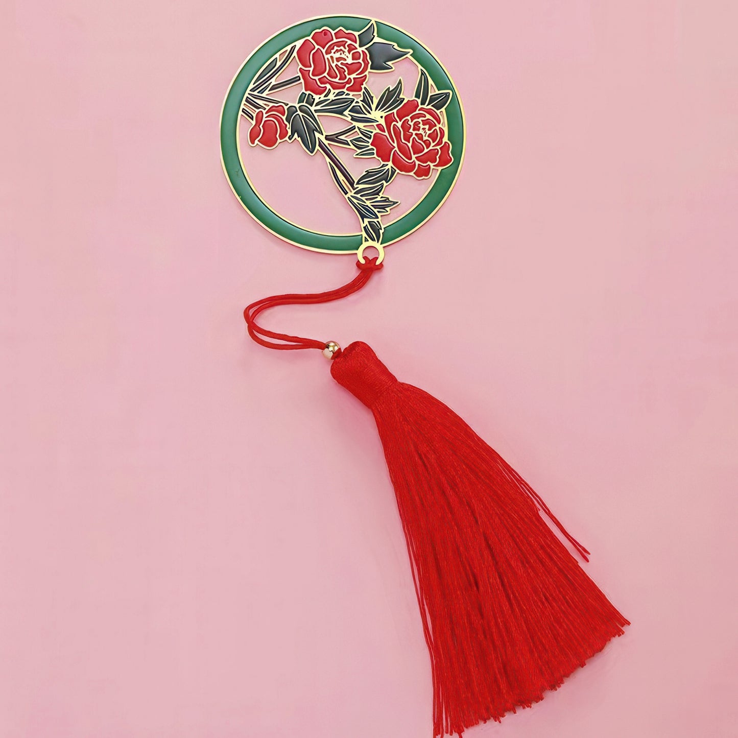 Exquisite Flower Enamel Metal Bookmark