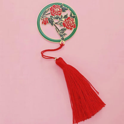 Exquisite Flower Enamel Metal Bookmark