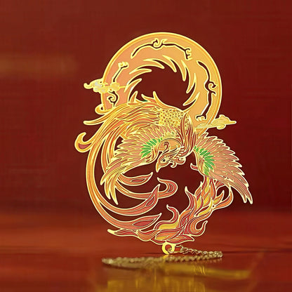 Oriental Fortune Creatures Themed Metal Bookmark