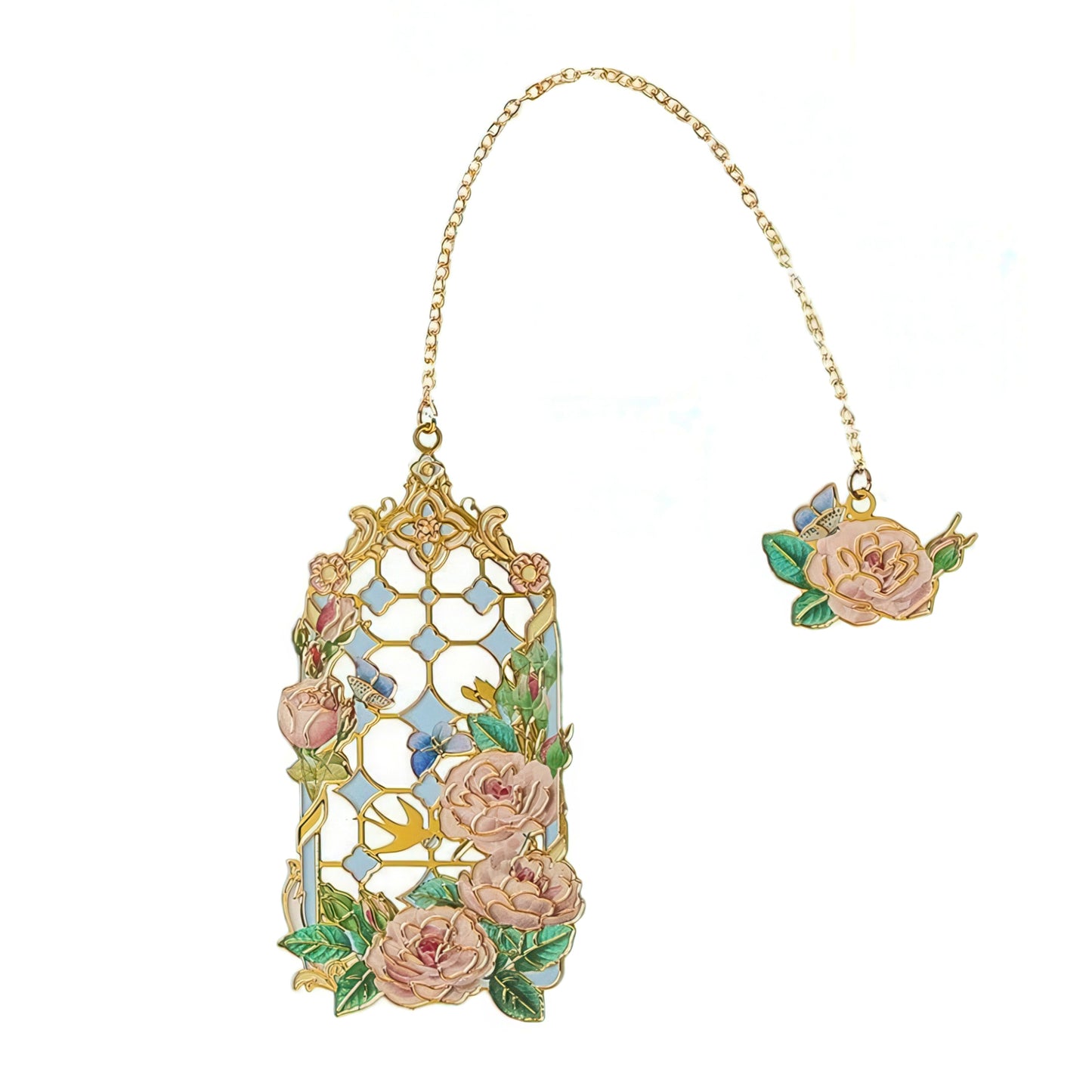 Baroque Roses Design Metal Bookmark