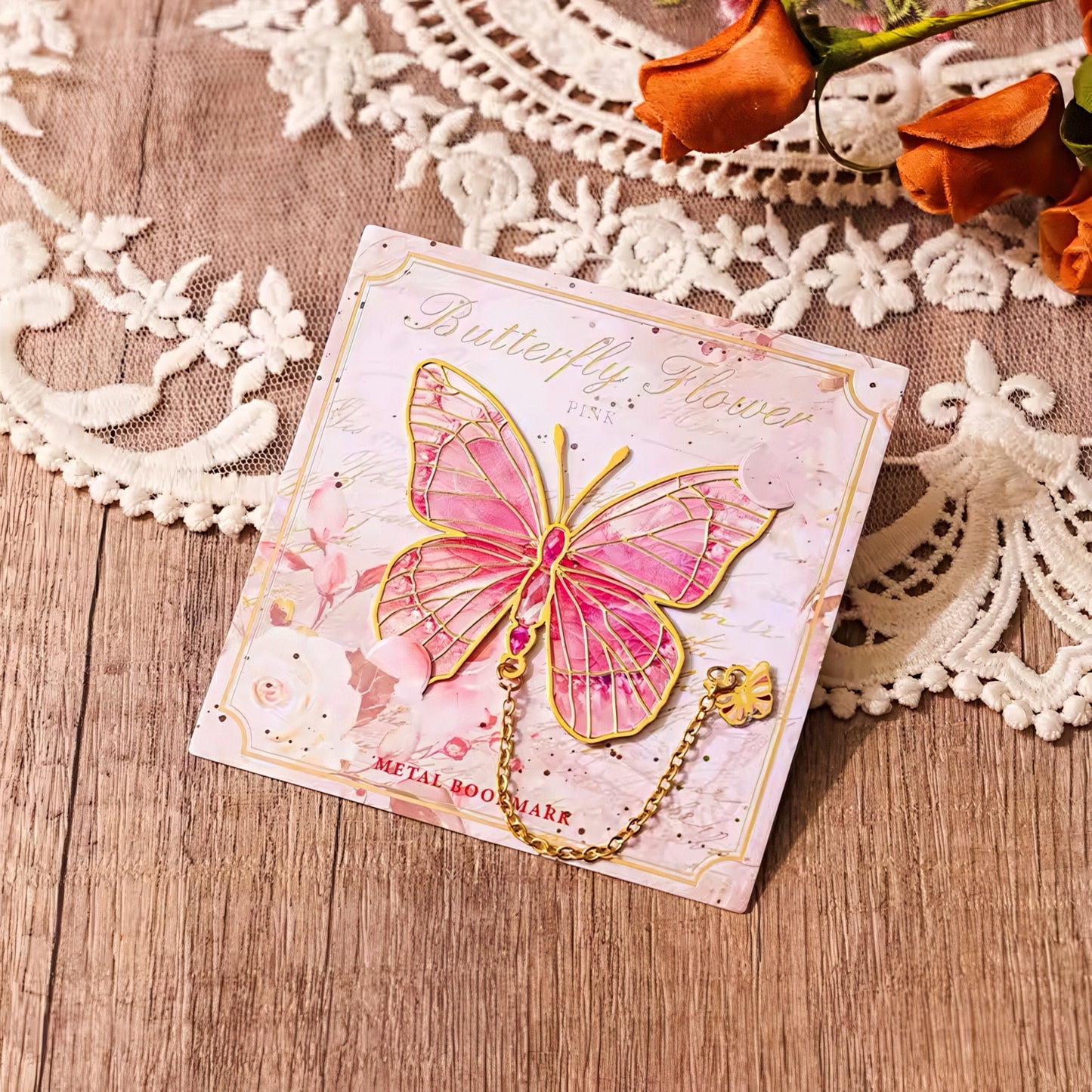 Colorful Butterfly Metal Bookmark