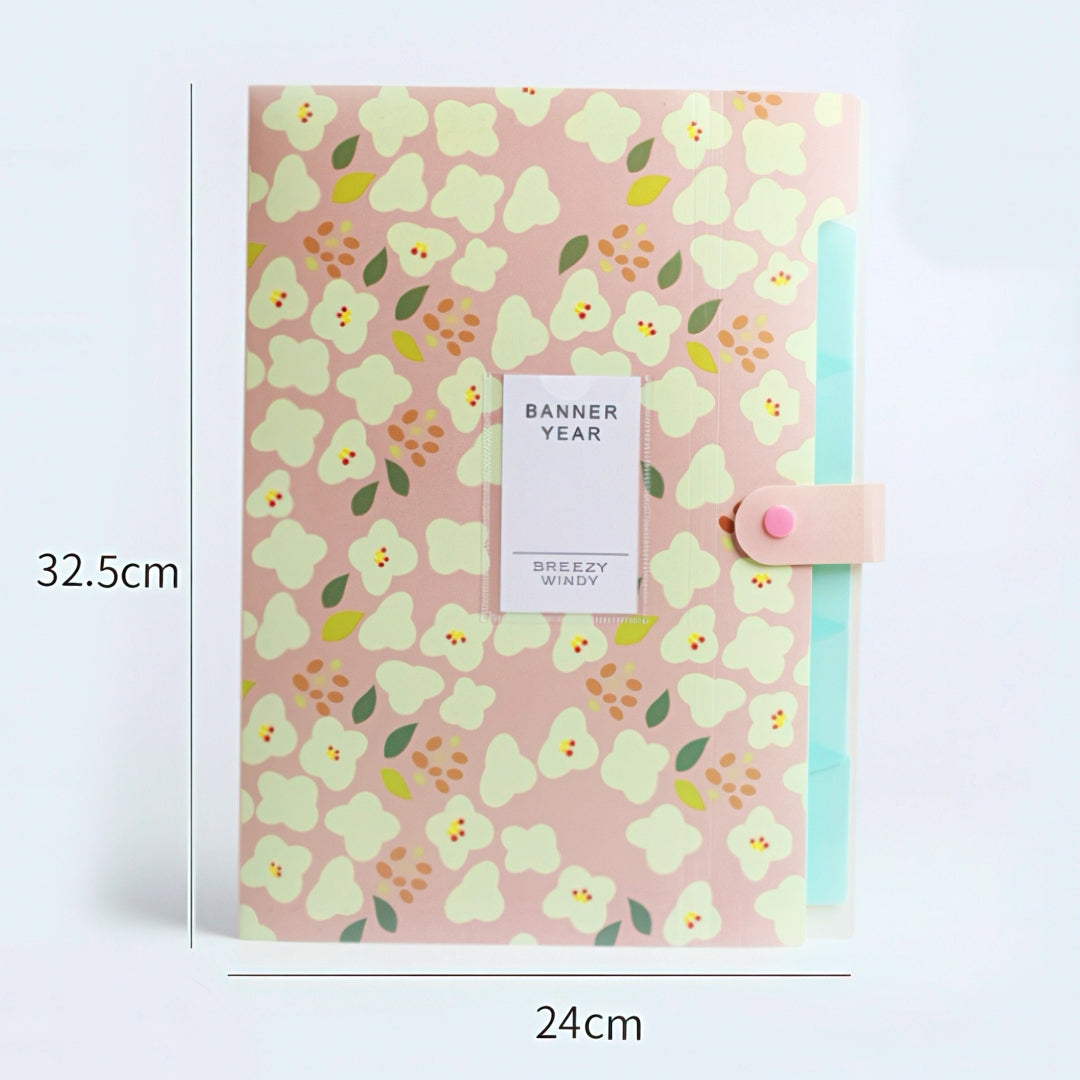 Retro Floral Large Capacity File Folder