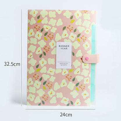 Retro Floral Large Capacity File Folder