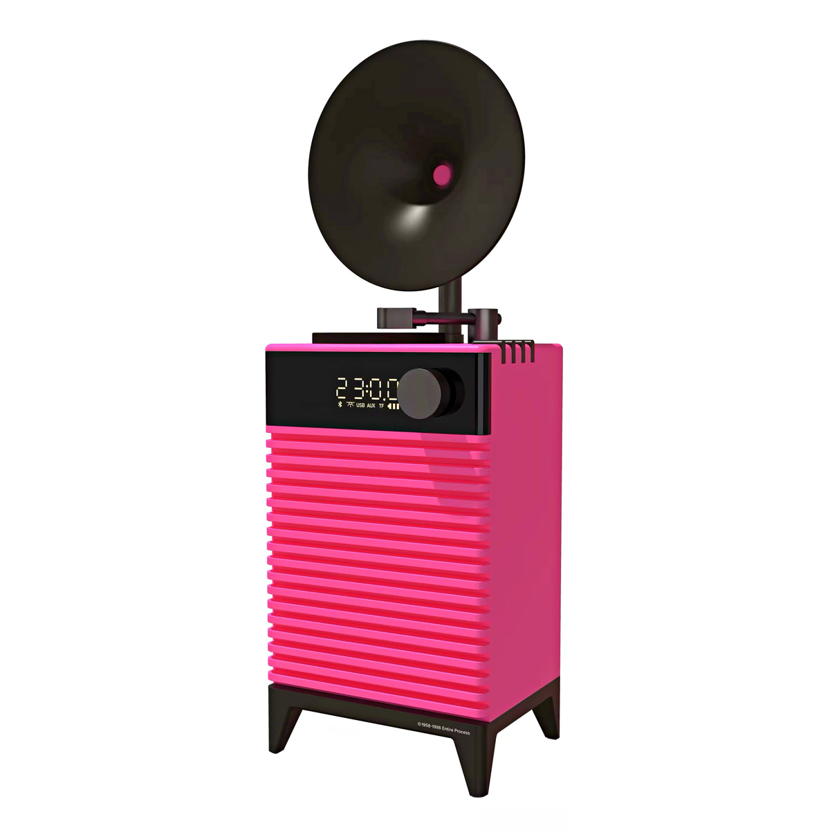 Art Deco Rechargeable Bluetooth Speaker with Digital Clock