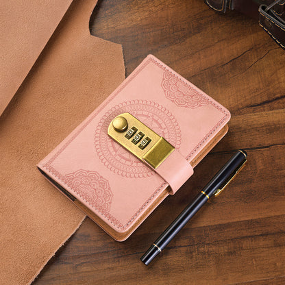 A6 Retro Style Pocket Notebook with Combination Lock