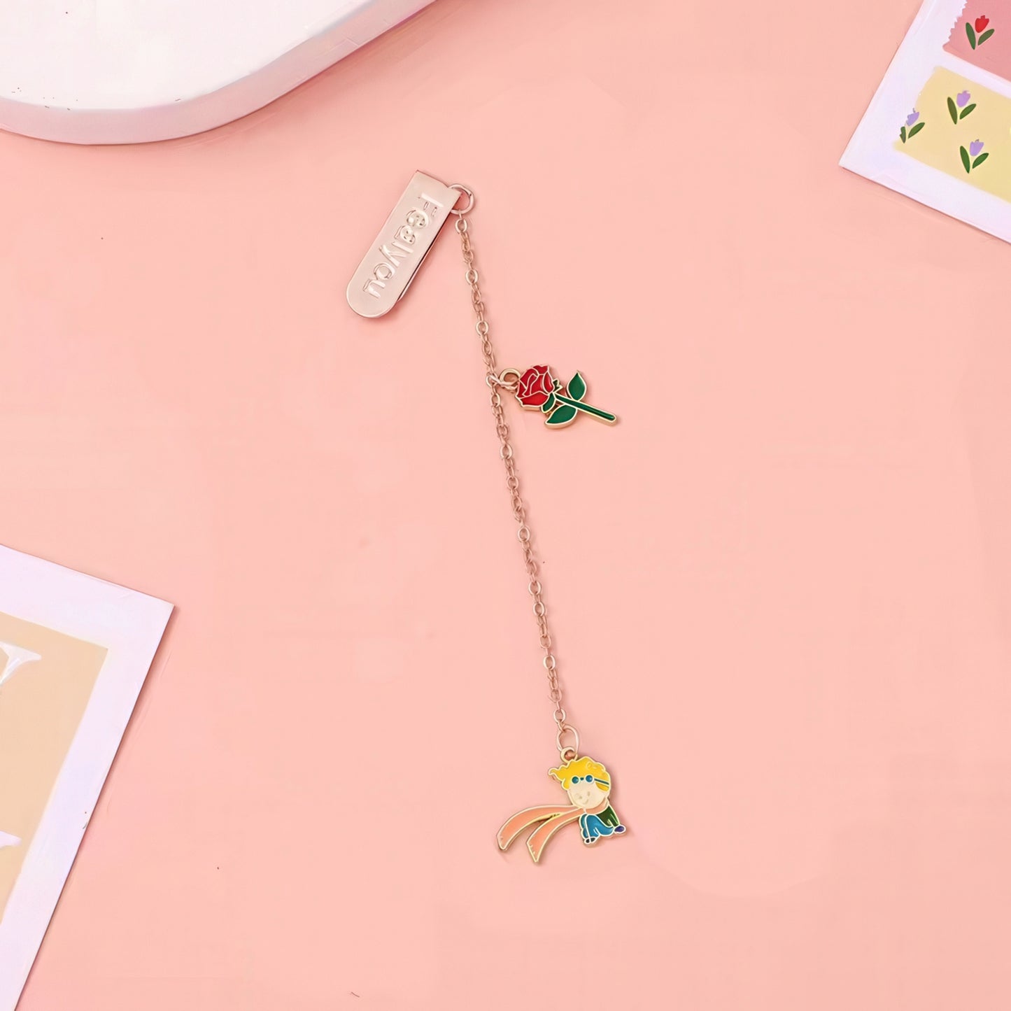 Little Prince Themed Metal Charm Bookmark