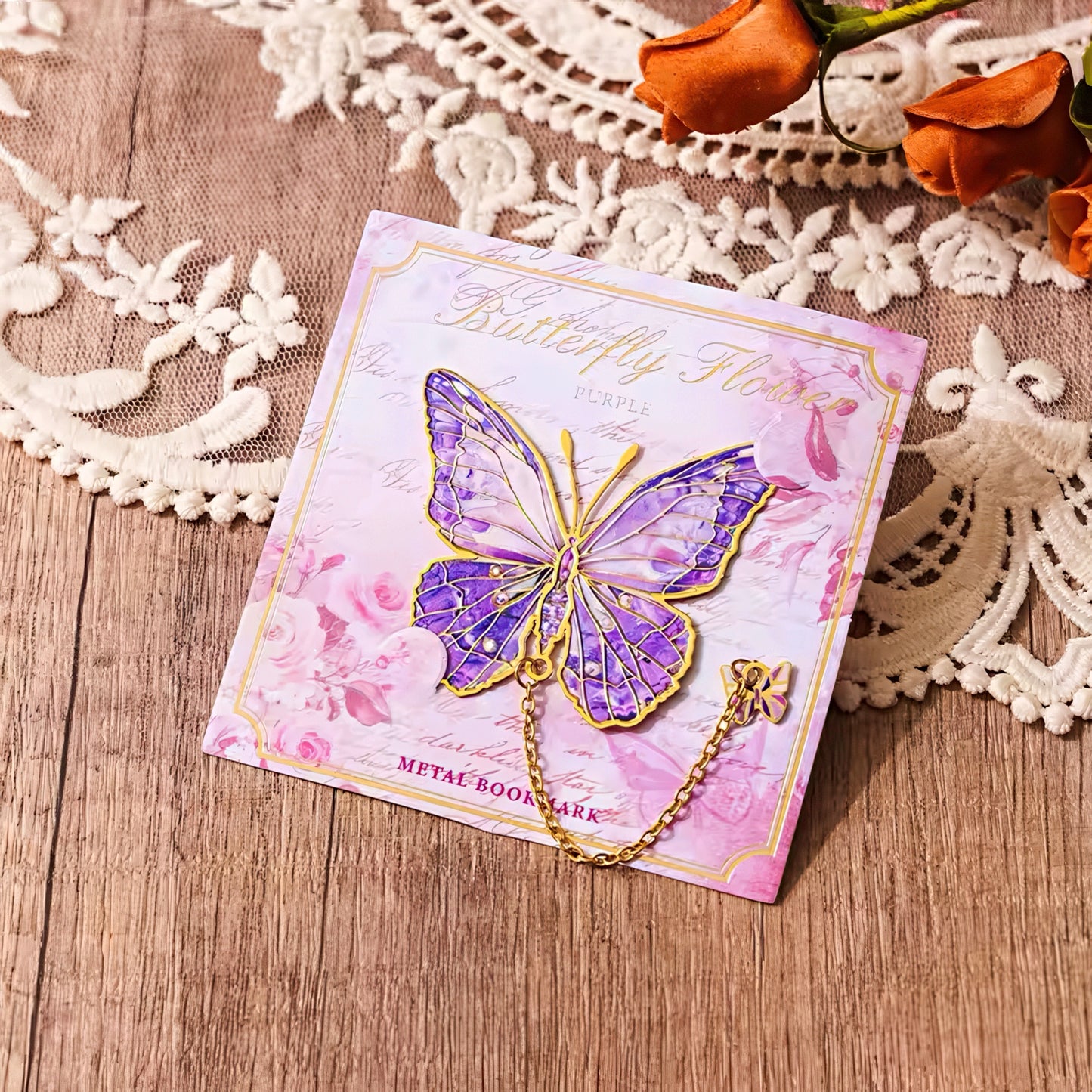 Colorful Butterfly Metal Bookmark