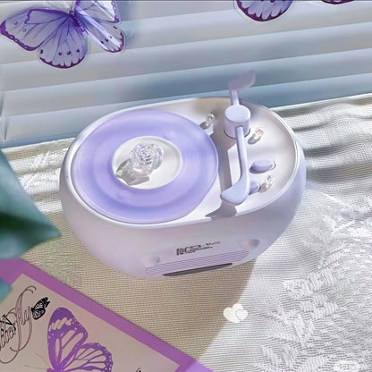 Cute Portable Bluetooth Speaker with Record Player Design