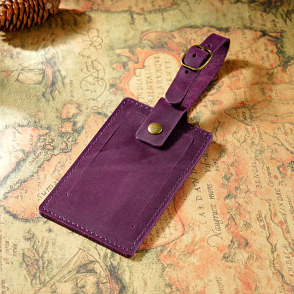 Dyed Leather Luggage Tag