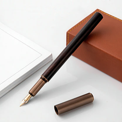Retro Bronze Wooden Fountain Pen