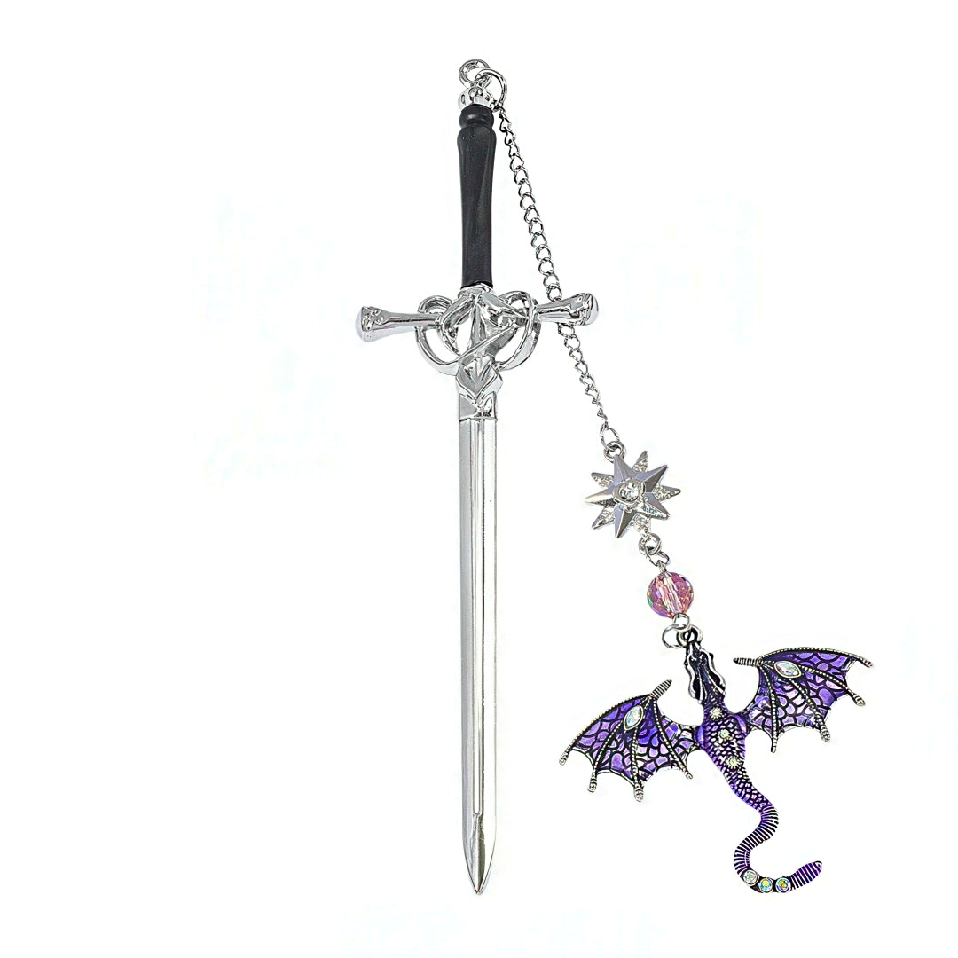 Fourth Wing Sword Shaped Metal Bookmark