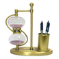 Retro Brass Hourglass with Pen Holder