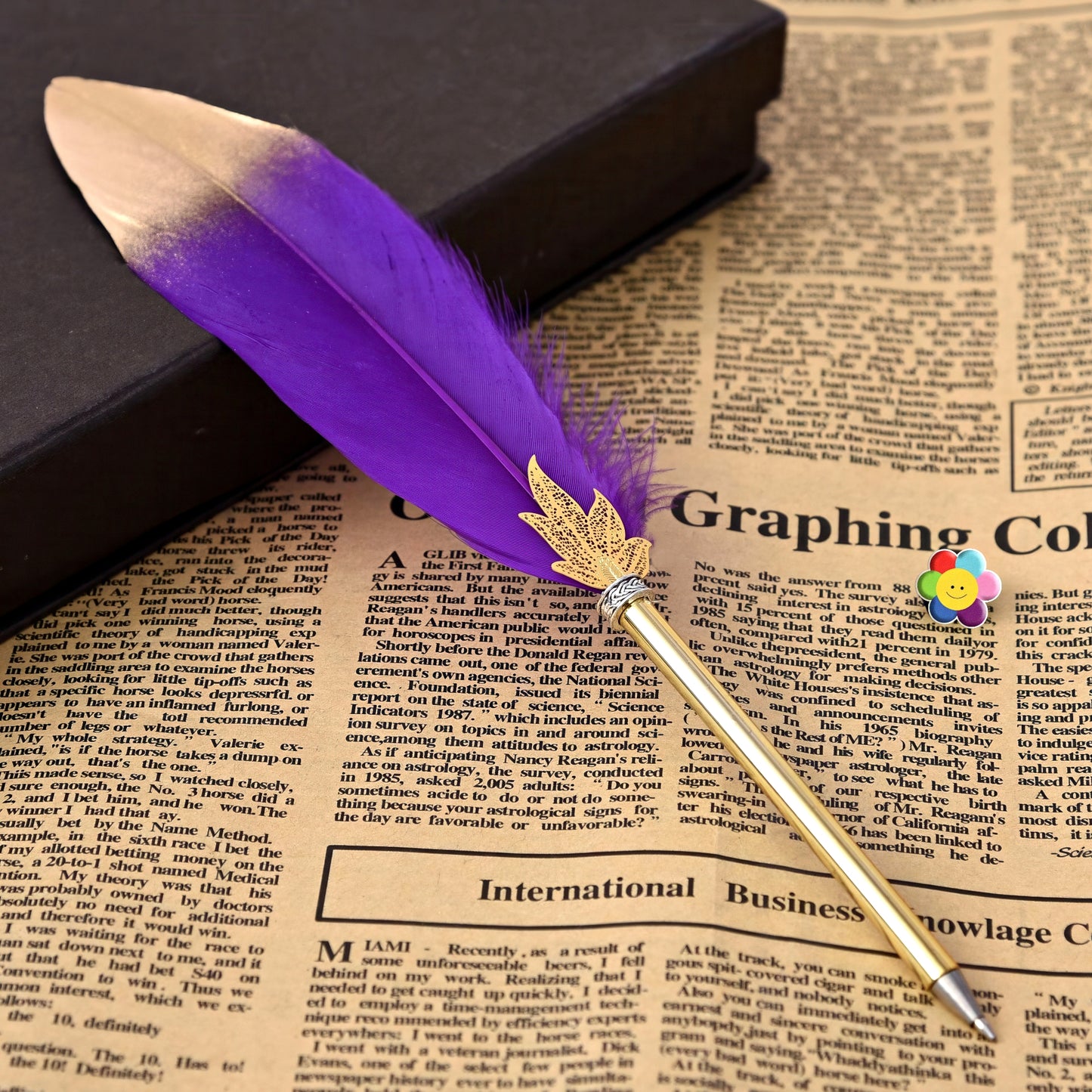 Retro Colored Feather Ballpoint Pen