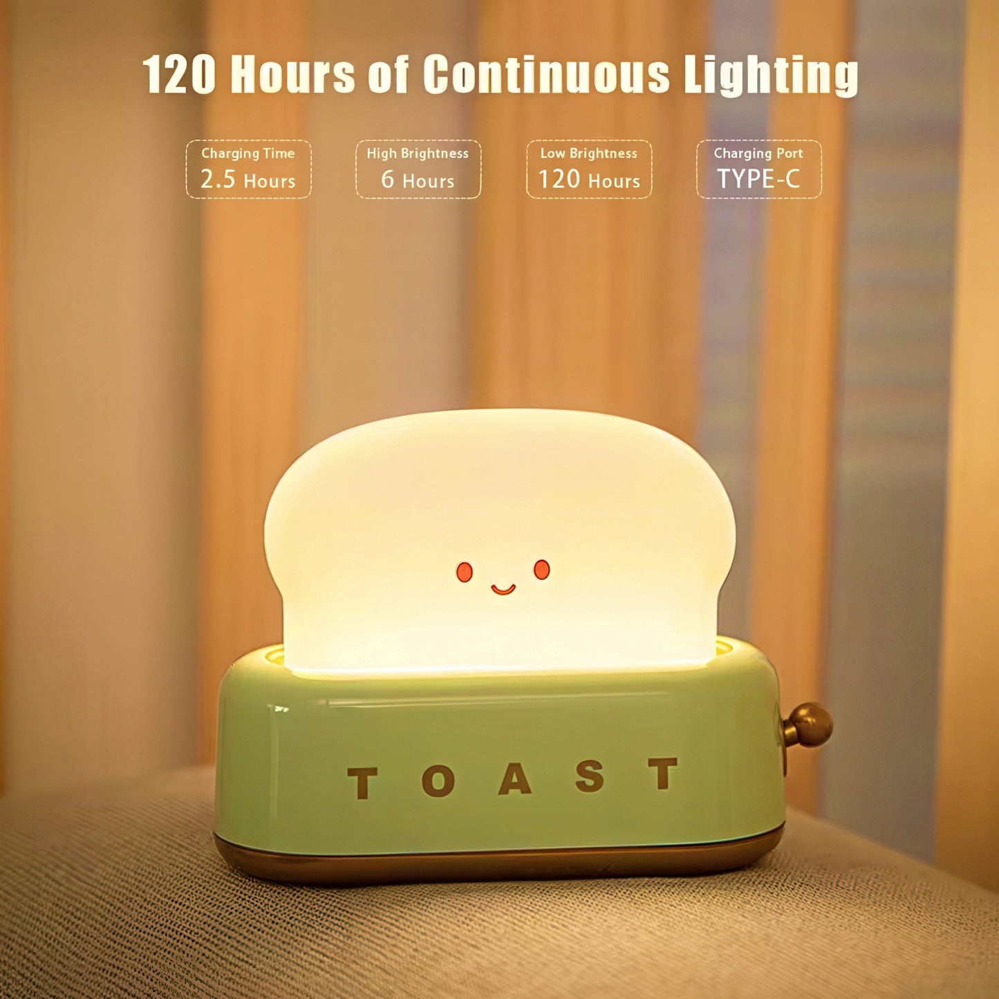 Cute Toaster Shaped Dimmable Nightlight