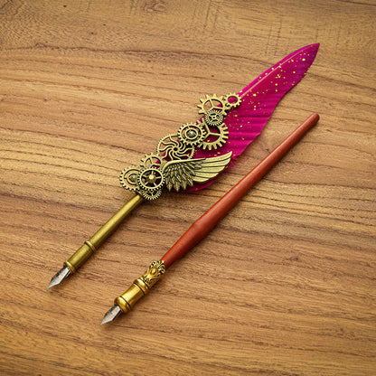 Vintage Style Quill Pen and Sealing Wax Set