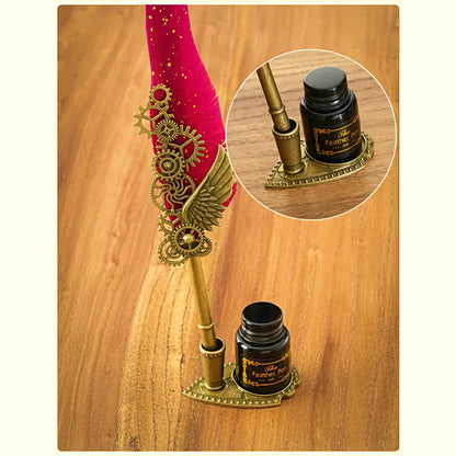 Vintage Style Quill Pen and Sealing Wax Set