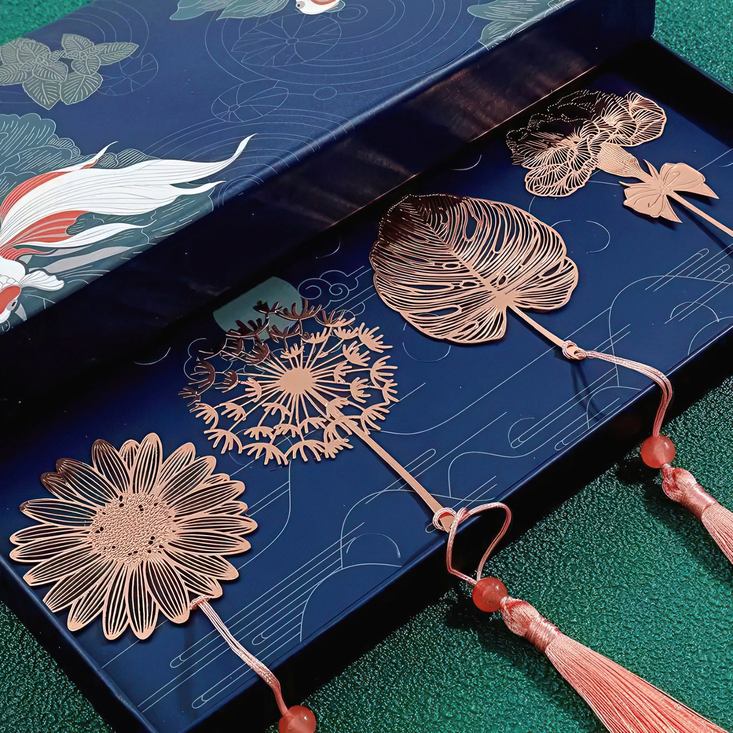 Rose Gold Flower Shaped Metal Bookmark