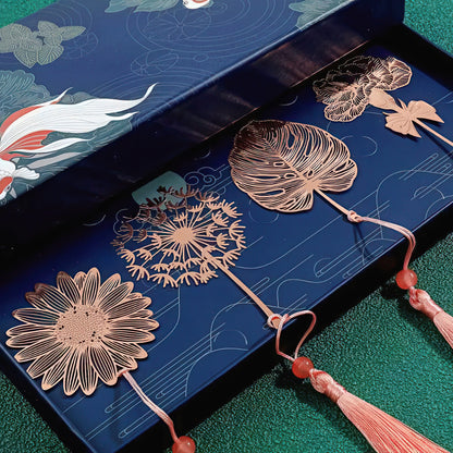 Rose Gold Flower Shaped Metal Bookmark