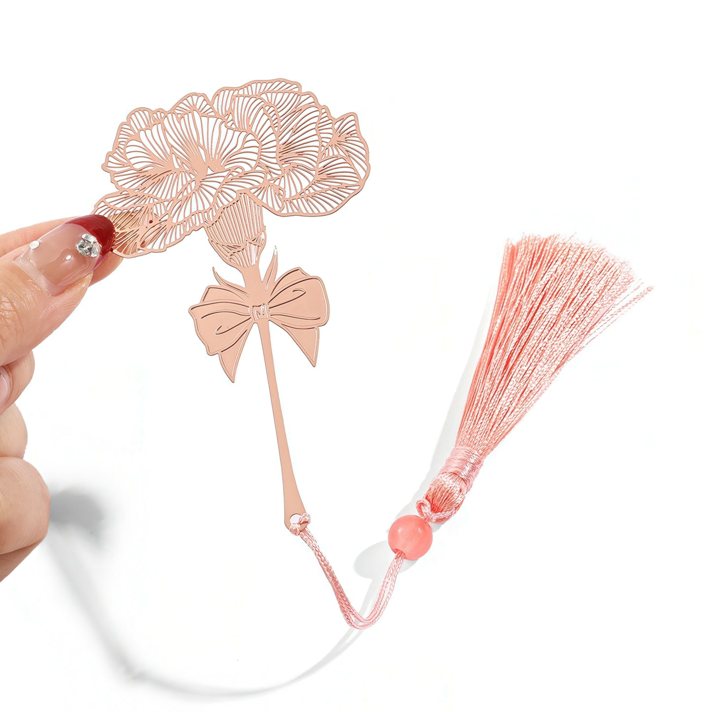 Rose Gold Flower Shaped Metal Bookmark