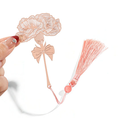 Rose Gold Flower Shaped Metal Bookmark