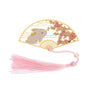 Chinese Folding Fan Shape Metal Bookmark