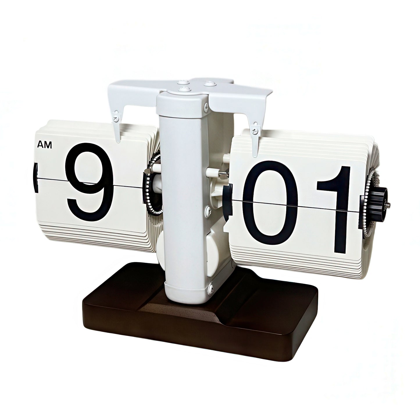 Retro Mechanical Flip Clock with Wooden Base