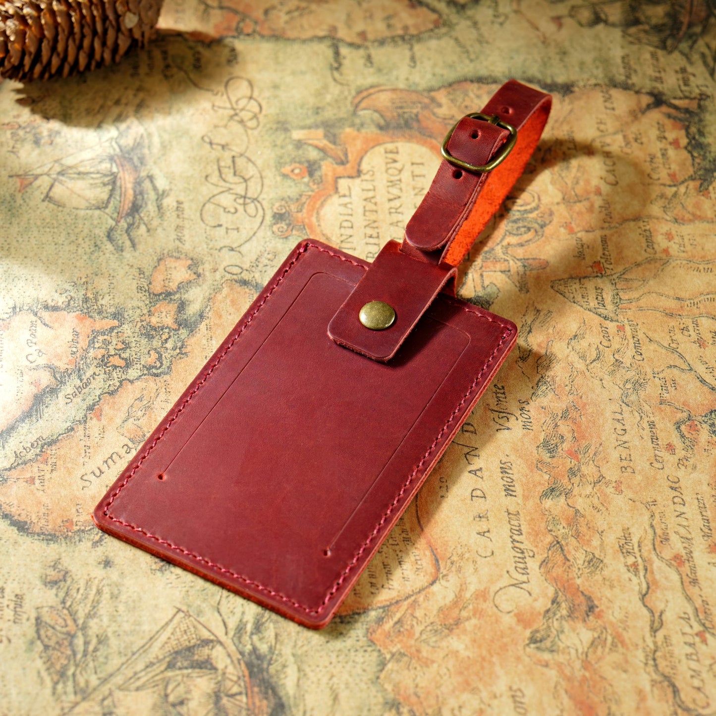 Dyed Leather Luggage Tag