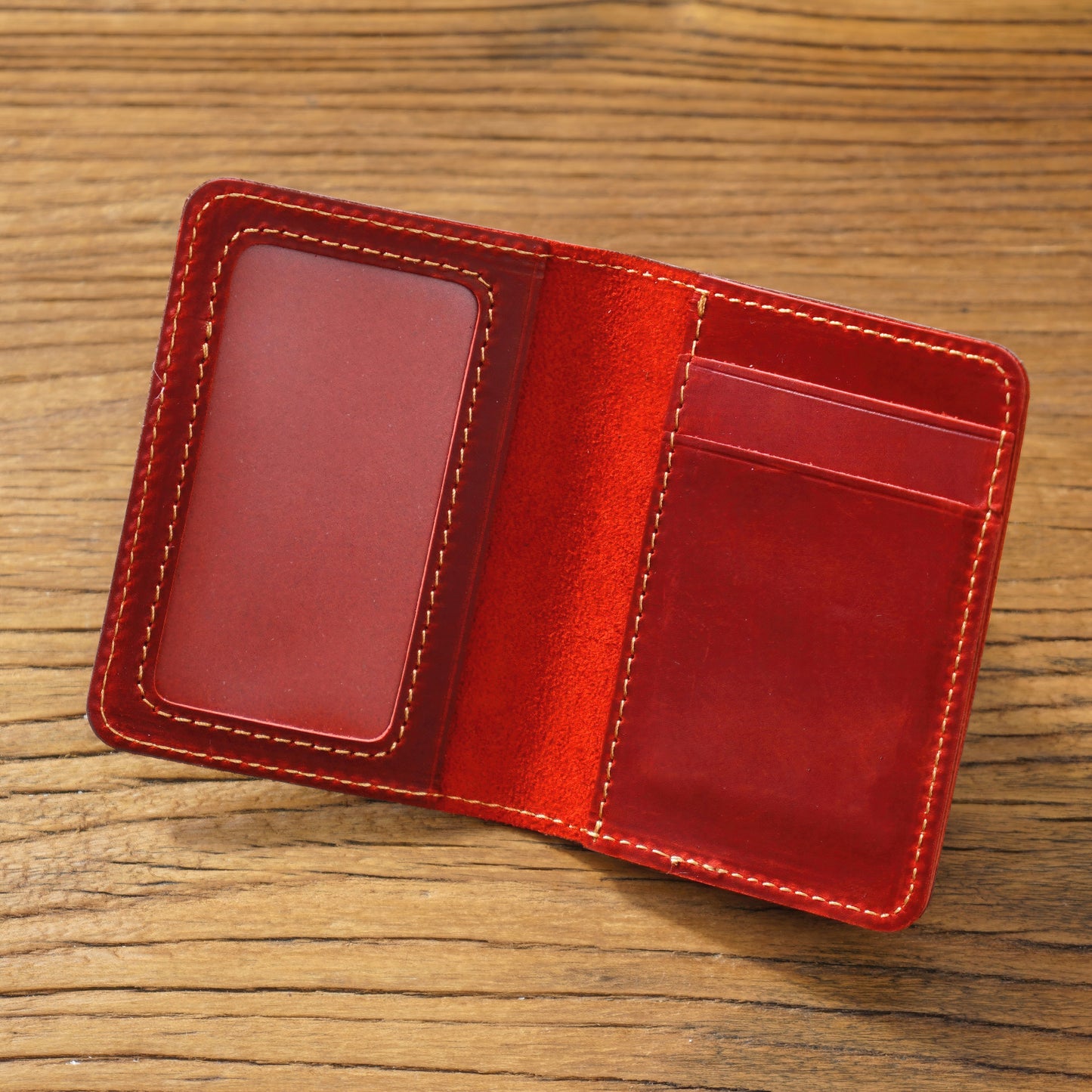 Dyed Cowhide Card Holder Wallet