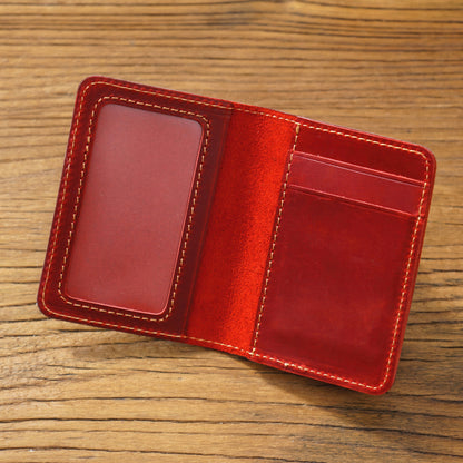 Dyed Cowhide Card Holder Wallet