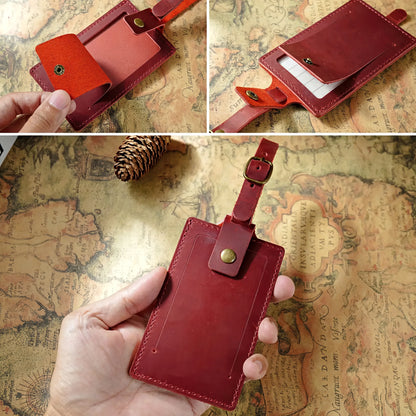Dyed Leather Luggage Tag