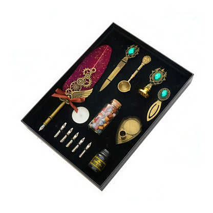 Vintage Style Quill Pen and Sealing Wax Set