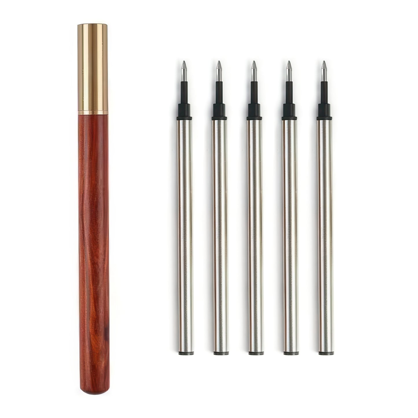 Retro Wooden and Brass Rollerball Pen