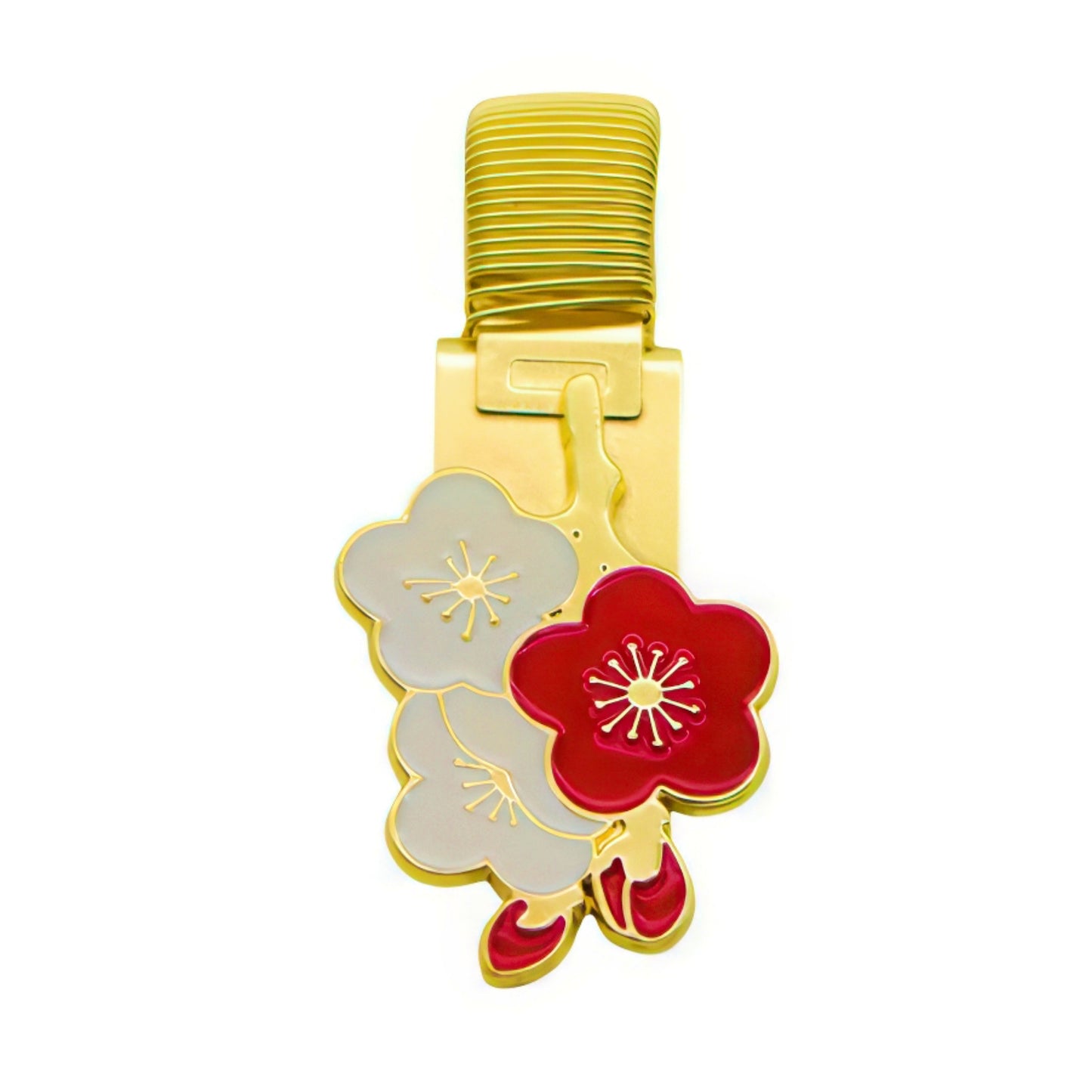 Cherry Blossom Metal Pen Clip Holder