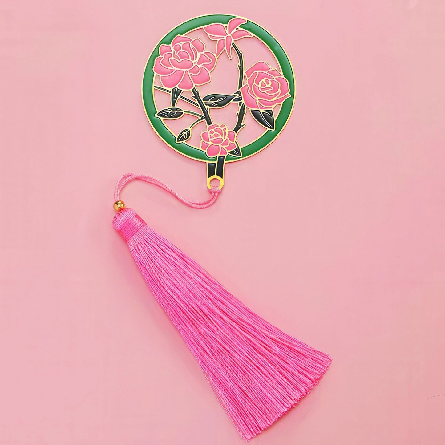 Exquisite Flower Enamel Metal Bookmark