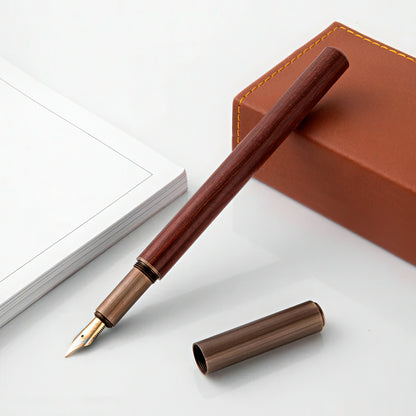 Retro Bronze Wooden Fountain Pen