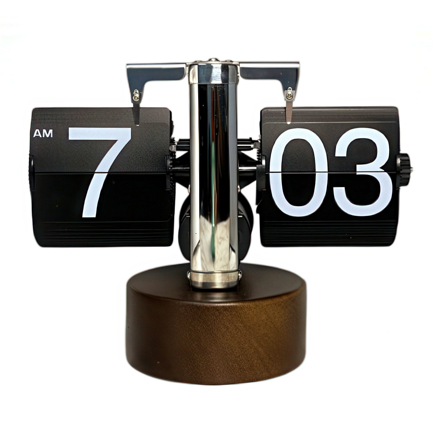 Retro Mechanical Flip Clock with Wooden Base