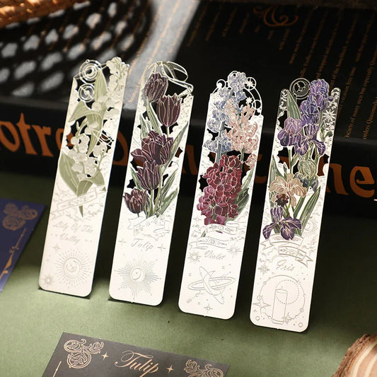 Retro Hollow Metal Bookmark Romantic Flower Series Reading Book Clip Reading Enthusiast Gift New Year 2025