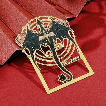Fourth Wing Themed Metal Bookmark