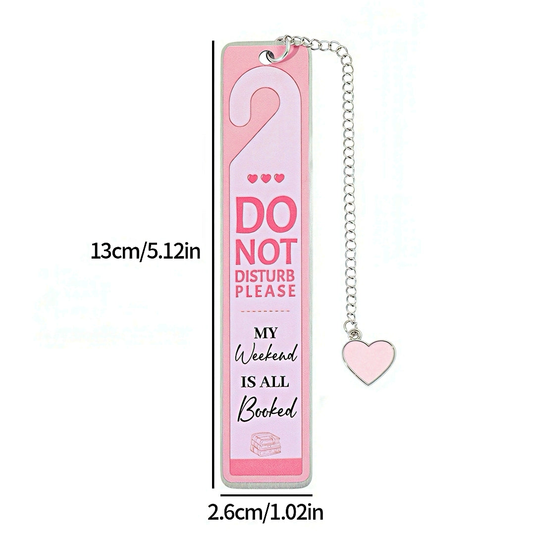 Cute Stainless Steel Bookmark with Do Not Disturb Sign Design