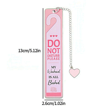 Cute Stainless Steel Bookmark with Do Not Disturb Sign Design