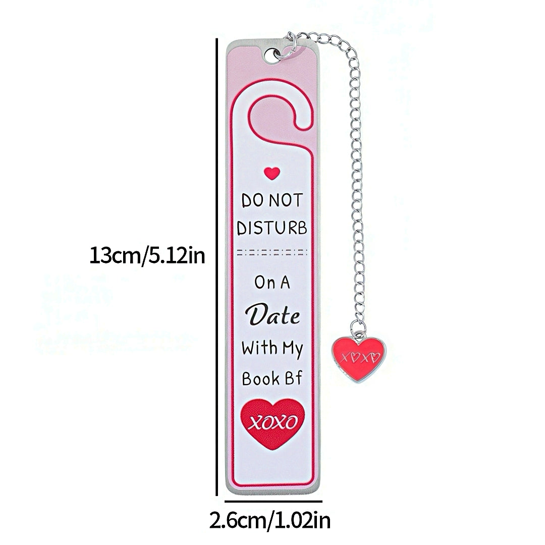 Cute Stainless Steel Bookmark with Do Not Disturb Sign Design