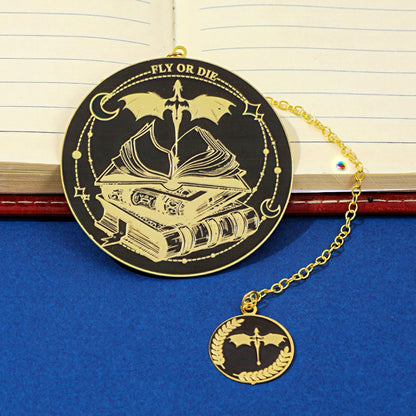 Fourth Wing Themed Metal Bookmark