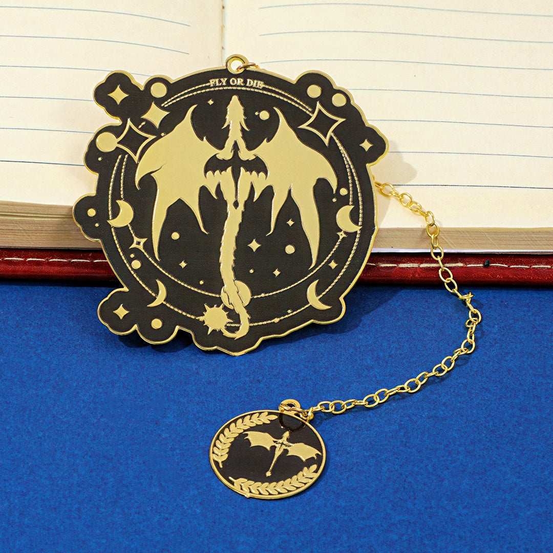 Fourth Wing Themed Metal Bookmark