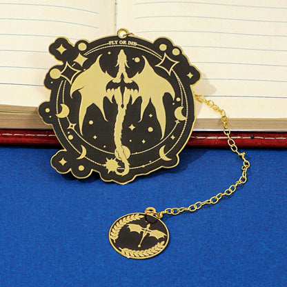 Fourth Wing Themed Metal Bookmark