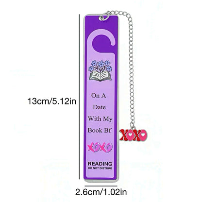 Cute Stainless Steel Bookmark with Do Not Disturb Sign Design