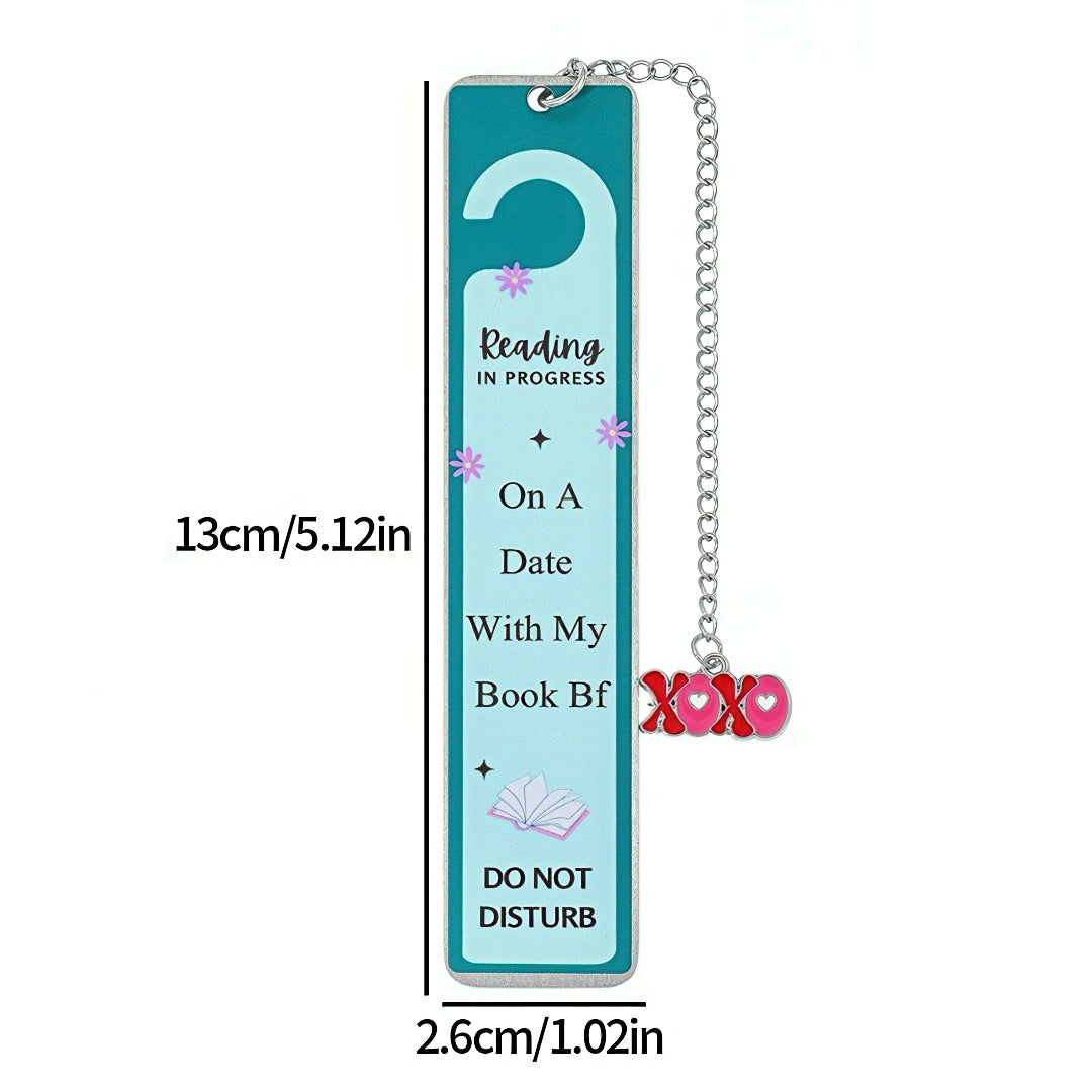 Cute Stainless Steel Bookmark with Do Not Disturb Sign Design