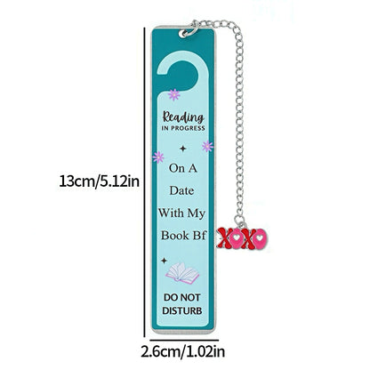 Cute Stainless Steel Bookmark with Do Not Disturb Sign Design