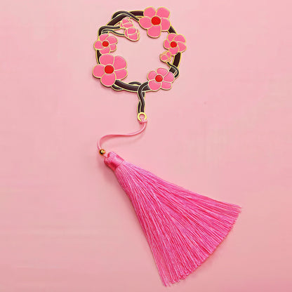 Exquisite Flower Enamel Metal Bookmark