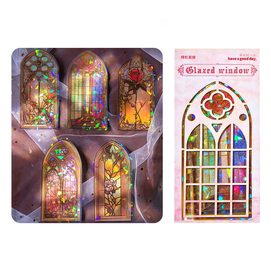 Gothic Stained Glass Window PET Stickers